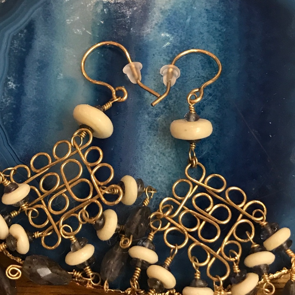 Gold Chandelier earrings - Picture 7 of 7